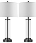 Touch Control Table Lamps Set Of 2 With USB Ports And 3 Way Dimmable Bedside Lighting For Living Room And Bedroom Modern Black Nightstand Lamps With 2 LED Bulbs