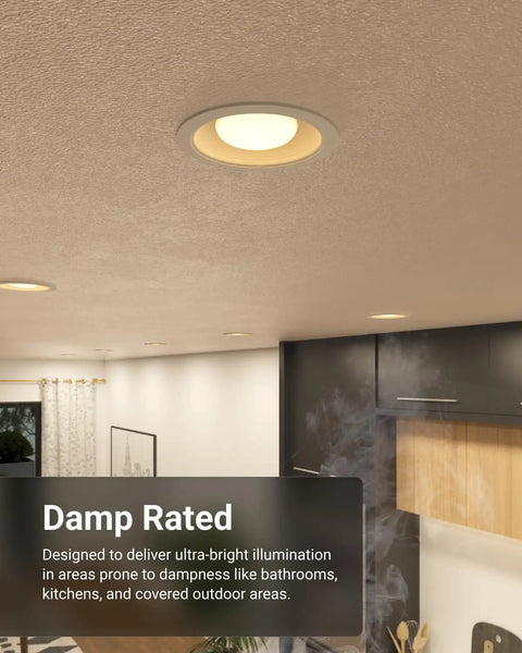 12 Pack BR30 LED Bulbs For Recessed Can Lights, Indoor Flood Lighting, kitchen installation lit 3000K Warm White