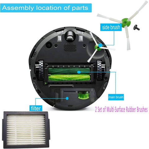 Replacement Parts Kit For Vacuum Cleaners With Efficient Filters Edge Cleaning Brushes And Multi Rubber Brushes Assembly View