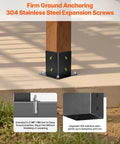 Killer Quality Carbon Steel Pergola Brackets Made To Fit 4x4 Wood Posts Like A Champ With Solid 3 Way Slanted Hardware Plus Rugged Screws And Base Plates For Backyard Deck Builds installed with 304 stainless steel expansion screws.