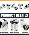 Close-up of 10 Pack Chrome Quarter Turn Fasteners.500 Grip 7/16 Aluminum Oval Pull Buttons showcasing high-quality aluminum design.