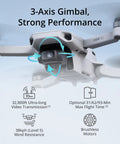 Under 249 G 4K Drone With 3 Axis Gimbal Stabilization Ten Kilometer Video Transmission Auto Return Wind Resistant 31 Min