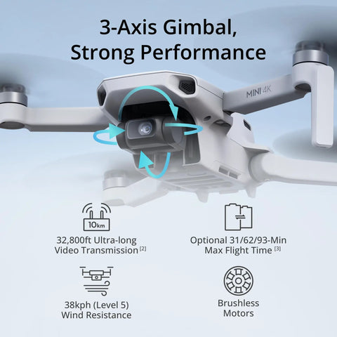 Under 249 G 4K Drone With 3 Axis Gimbal Stabilization Ten Kilometer Video Transmission Auto Return Wind Resistant 31 Min