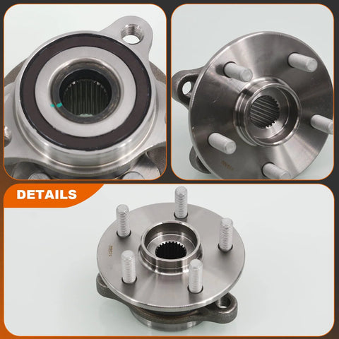 Two Front Wheel Hub Bearing Assemblies 513402 Fits Toyota Corolla 2019 Through 2022, Prius 2016 Through 2022, Prius Prime 2017 Through 2022, Prius AWD-E 2019 Through 2022, 5-Lug With ABS Replacement Parts, details view.