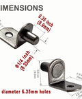 Dimensions diagram of Gun Metal Color L Shaped Shelf Pins One Quarter Inch Diameter For Kitchen Cabinets Closets And Bookcases Twenty Pack