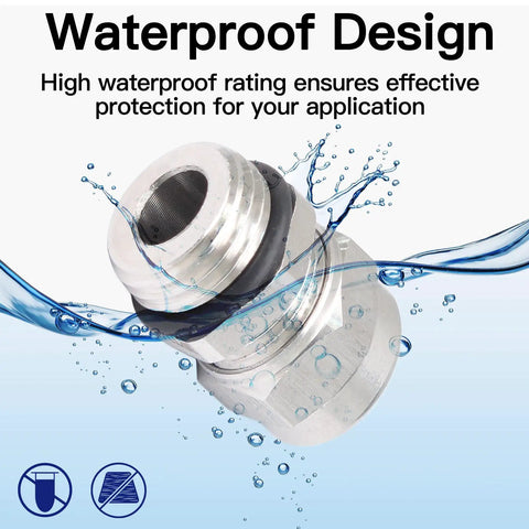 Two Pack NPT Half Inch Waterproof Cable Glands, Adjustable 6 To 12 Mm, Stainless Steel Construction, Corrosion Resistant, Ideal For Outdoor Electrical Enclosures, Easy Locking Seal And Durable Weatherproof Fit, waterproof stainless steel gland