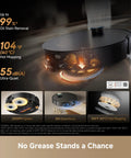 X60 Max Ultra Complete Robot Vacuum And Mop Slim 3.13In Ultra Thin Design with 35000Pa Suction shown mopping hardwood