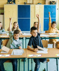 Students in a classroom with 36 Pack Desk Name Plates For Students Classroom Name Tags Vinyl Desk Labels For Kindergarten And Elementary