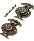 Two Pack Key Hasp Lock Antique Brass For Wooden Jewelry Boxes And Gift Boxes, Decorative Latch With Screws, Fits 40mm And 51mm Boxes