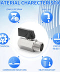 Chrome Plated Brass Mini Ball Valve 3/8 NPT Male To 3/8 NPT Female Pipe Fitting with durability and corrosion resistance features