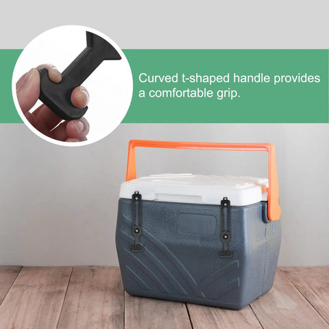 4 Pack Rubber T Handle Flexible Draw Latch Kit With Screws 7.87 Inch Hasp on cooler showcasing rubber handle grip