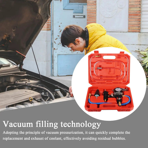 Professional Coolant Vacuum Refill Kit And Leakage Detector Tool For Efficient Engine Maintenance Bleeding Air With Seamless Pressurization Performance Versatile For Various Automotive Repair Needs