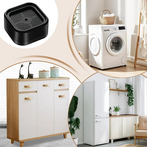 Anti Vibration Pads For Washing Machines And Dryers, Heavy Duty Floor Protection; washing machine with laundry basket, cabinets