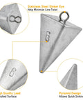 5 Pack Pyramid Sinkers Saltwater Lead Fishing Weights 1 Oz To 32 Oz Triangle Surf Bank River Catfish Pompano Sinker Set