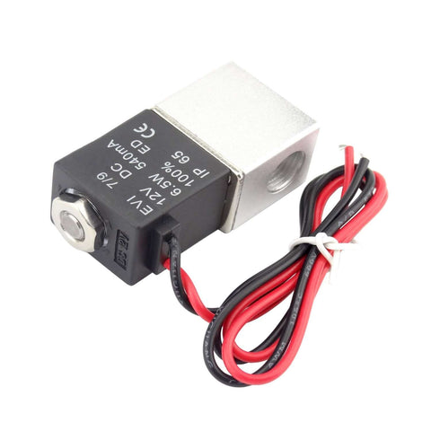 Quarter Inch DC 12V Two Way Normally Closed Solenoid Air Valve Stainless Steel Heavy Duty Electric Pneumatic Valve