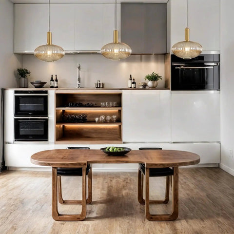 Lit Modern Pendant Light For Kitchen Island With Striped Amber Glass And Gold Socket Farmhouse Style Ceiling Fixture