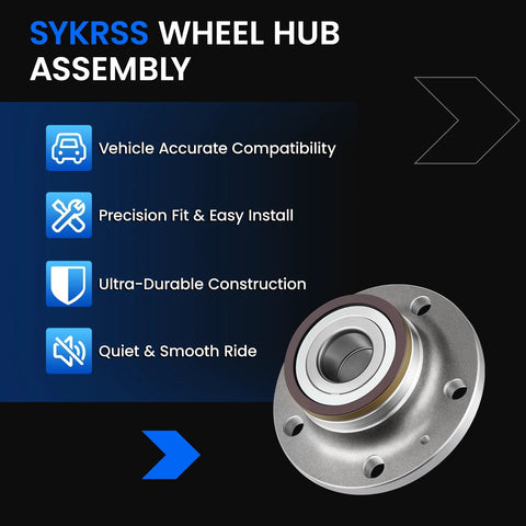 Rear Wheel Bearing And Hub Assembly For Audi And Volkswagen Cars With ABS 5 Lug 2 Pack That Fits Your Ride Q3 TT Arteon Beetle