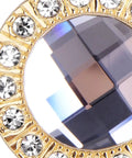 Close-up of Glam Golden Rhinestone Cabinet Knobs Set For Kitchen Pulls And Dresser Drawers Tough Zinc Alloy with crystal details.