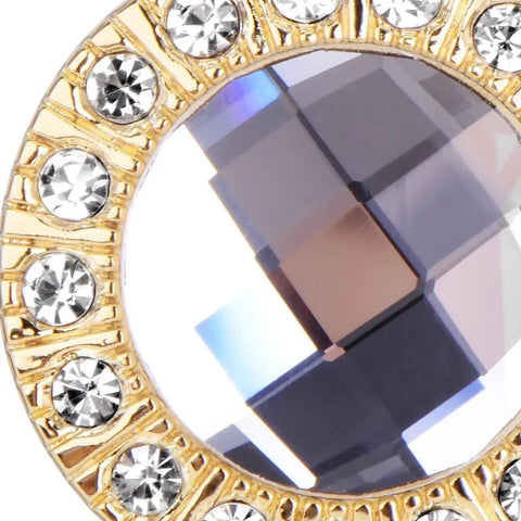 Close-up of Glam Golden Rhinestone Cabinet Knobs Set For Kitchen Pulls And Dresser Drawers Tough Zinc Alloy with crystal details.