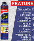 Heavy Duty Closed Cell Spray Foam Insulation Kit Self Expanding Polyurethane with features including thermal insulation and waterproofing.