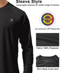 Mens UPF 50 Plus Sun Protection Long Sleeve Rash Guard Shirt For Fishing Hiking Swimming Diving And Outdoor Adventures Quick Dry Lightweight UV Shield Built For The Grind Black
