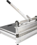 20 Inch Pro Edge Laminate Floor Cutter And Vinyl Plank Trimmer with aluminum frame and rollers for precise cutting.