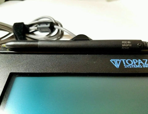 Slick Backlit Lcd Signature Capture Pad With Hassle Free Usb Plug And Play Setup, Renewed Electronic Signing Tablet showing pen and cable.