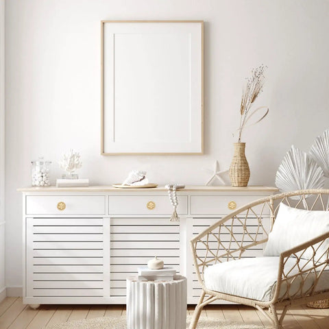 White cabinet with Hexagon Pocket Door And Drawer Handles Set Of 4 Flush Ring Pulls In Zinc Alloy Gold Finish