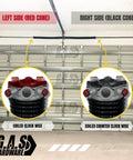 Diagram showing Left Hand Wound Garage Door Torsion Spring 225x2x27 with red and black cones installed on a garage door system.