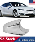 Boost Your Tesla Game With This Slick Chrome Right Rearview Mirror Bottom Cover Cap Bolt On Trim Replacement designed for Model S 2014 to 2021 with a glossy finish.