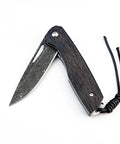 Damascus Steel Folding Pocket Knife With 3.35 Inch Blade And Rosewood Handle, Ultra Lightweight EDC Utility Knife For Camping, Fishing, And Everyday Household Tasks