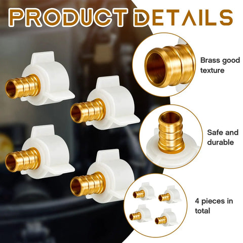 Four Pack One Half Inch PEX Female NPT Swivel Elbow Adapters Brass Crimp Fittings For Sink Faucets And RV Plumbing Water Lines Heavy Duty Brass And Plastic Construction Easy Install And Long Life, 4 pieces