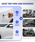 Paintless Car Dent Repair Kit With Portable Dent Puller Tools 28 Piece Dent Removal Set For Car Doors Hail Damage And Refrigerator Dents No Drilling Safe On Paint Easy DIY Body Fix on white car door