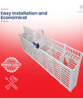 Pro Grade Silverware Basket Assembly For Whirlpool Dishwashers, durable and easy to install, shown on red background