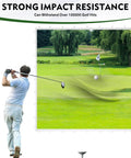 Golfer using Golf Impact Screen With Upgraded Grommet Slings For Training, 3D Air Mesh Simulator, 9.8x6.6 ft, strong resistance