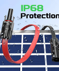 Image of 10 Foot 12 AWG Solar Panel Extension Cable With Waterproof Male And Female Connectors For RVs PV Flat Wire 4mm2 High Conductivity Low Power Loss Flexible Flat Design Heavy Duty Solar Cable showcasing IP68 protection and outdoor use.