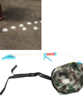 Backpack Style Fertilizer Spreader for Lawn and Garden Manual Handheld Broadcast Spreader with adjustable straps and camouflage bag