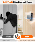 Comparison of Anti-Theft Doorbell Mount For Blink Video Doorbell 1st Gen, showing before and after with protective shield.