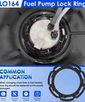 Installed Direct Replacement Fuel Pump Lock Ring For Buick Cadillac Chevrolet Dodge Ford GMC Hummer Isuzu Jeep Lincoln Mazda Pontiac Ram Saab Saturn Suzuki Volkswagen GM Fits OEM Specs, No Fuss Install, Universal Lock Ring Clip