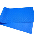 Blue 36 Inch By 9 Inch Non Slip Pool Ladder Pad Mat With Protective Cushion Between Ladder Base And Pool Liner shown flat