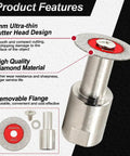Five Pack Dope Mini Diamond Glass Cutting Disc Set With 30mm Blades And Five Eighths Eleven Flange And Screwdriver features