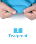 Hands pulling on blue Heavy Duty Waterproof Tarp 12x16 Ft Thick 12 Mil With Metal Grommets UV Resistant And Tear Proof For Camping Tent Boat RV Car