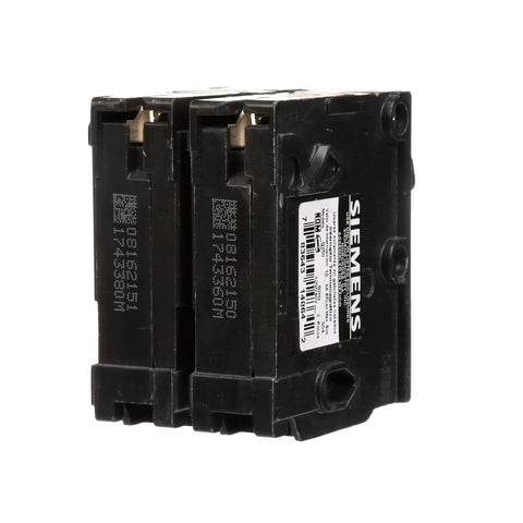 50 Amp Double Pole Type QP Circuit Breaker For 240V Systems with Insta Wire Plug In Design, Siemens Enclosures, Side View
