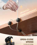 6 Pack Small Cable Clips For Desk And Nightstand - Compact Adhesive Wire Organizer With 8mm Slots installed on desk edge