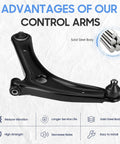 Dodge Caliber Front Lower Control Arms With Ball Joints And Sway Bar End Links Tie Rods Rack Boots 8pc Suspension Kit steel arm
