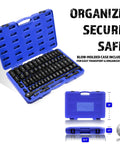 Half Inch Drive Impact Socket Set With 65 Piece Deep And Shallow Sockets SAE And Metric Sizes Adapters And Ratchet Handle Included in Case