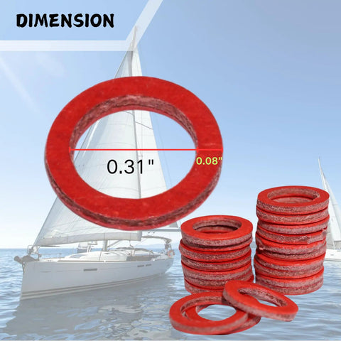 Lower Unit Oil Drain Plug Gasket Seal For Yamaha Outboard Gearcase 2 Stroke And 4 Stroke Motors Replacement For 90430-08003-00
