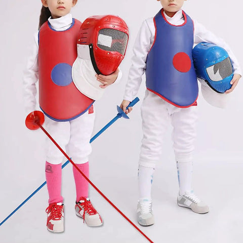 Totally Kid Friendly Fencing 3 Piece Practice Gear Set With Plastic Mask And Chest Protector For Foil Epee Sabre Training