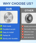 Comparison of Easy Swap No-Hassle Shower Handle Replacement Kit with poor quality competitor product; highlights durability and fit.
