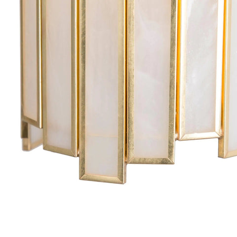 Detailed view of Gold Pendant Lighting With White Glass Cylinder For Kitchen Island, Hallway, Foyer, Bedroom, And Dining Room.